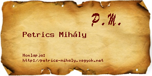 Petrics Mihály névjegykártya